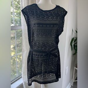Merona Black Crochet Top size M